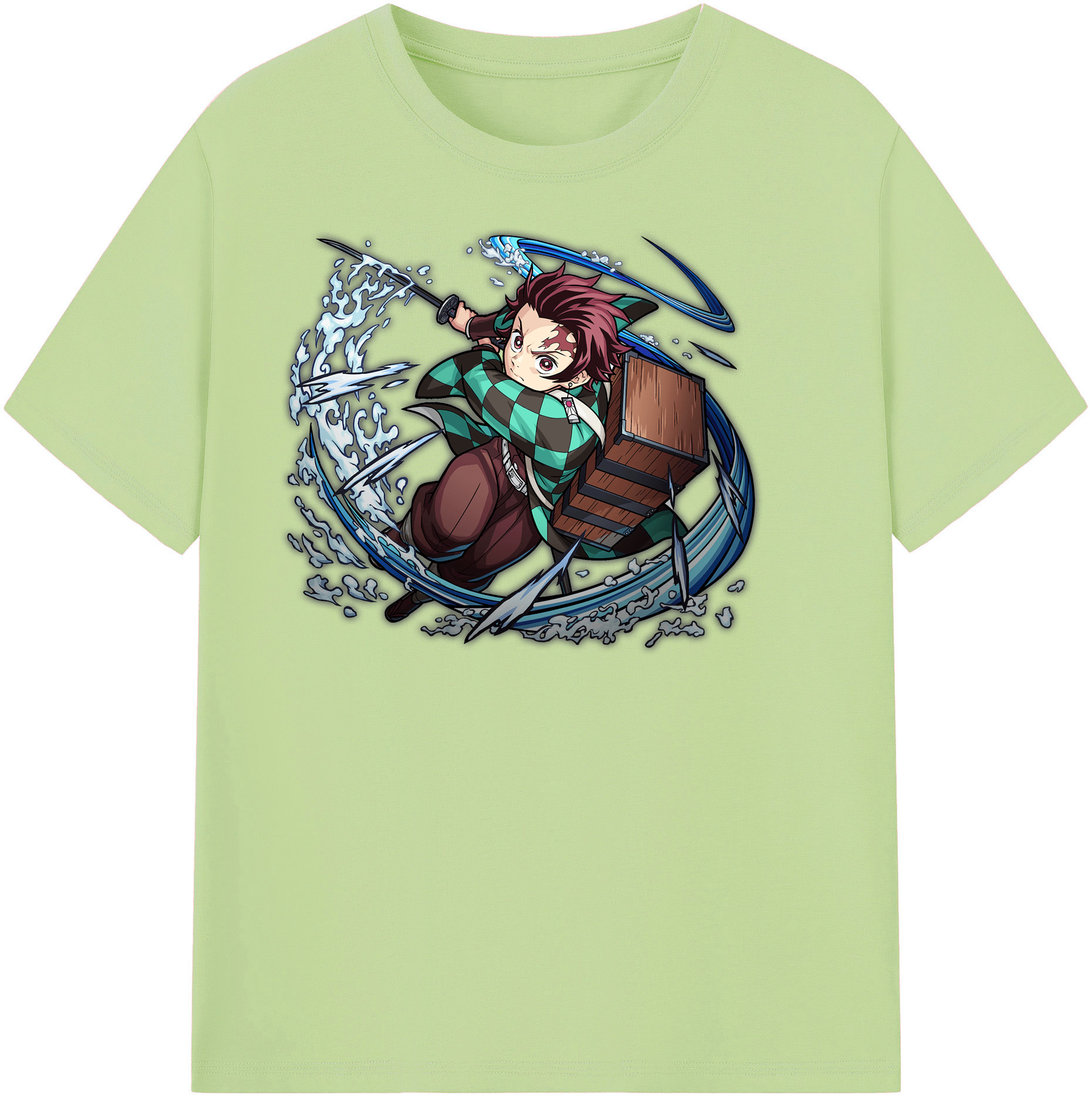（画像用） 鬼滅の刃 竈門 炭治郎／かまど たんじろう Kamado Tanjirou 綿100％半袖Tシャツ（フロントプリント）